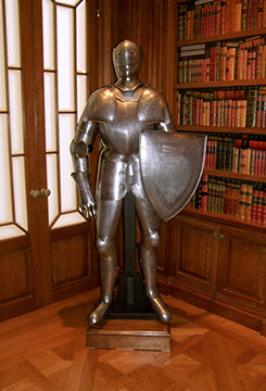 Armor  Dress Armor, Shield, and stand, restored for the library