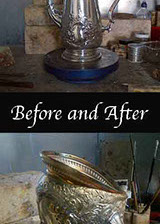 Coffee pot repaired by Ruth Rhoten