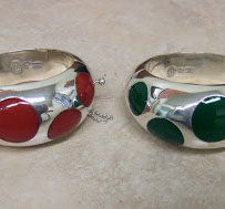 Mexican Silver Bracelets silver and bakelite
